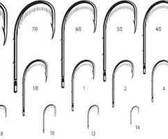 Размеры крючков для рыбалки: таблица, классификация
