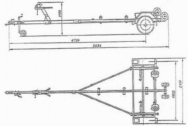 Прицеп для лодки своими руками чертежи размеры под пвх
